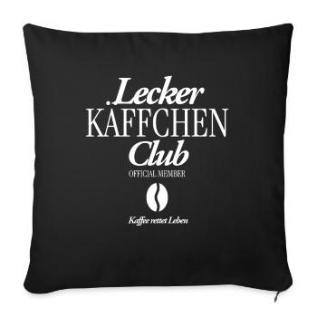 Lecker Käffchen Club - Sofakissenbezug 45 x 45 cm - Schwarz - Vorne