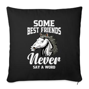  Percheron Never say a Word Horse Riding - Sofa pillowcase 17,3'' x 17,3'' (45 x 45 cm) - black - Front