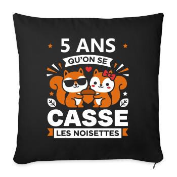 5 Ans Casse Noisettes - Housse de coussin décorative 45 x 45 cm - noir - Devant