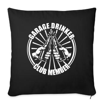 Buveur de garage, amateur de voitures, gars de voitures, mécanicien - Housse de coussin décorative 45 x 45 cm - noir - Devant