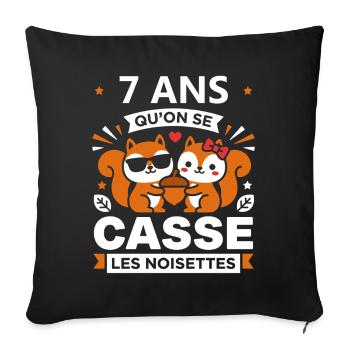 7 Ans Qu’on Se Casse Les Noisettes - Housse de coussin décorative 45 x 45 cm - noir - Devant