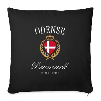 Odense Denmark Coat of Arms Crown – Travel Souvenir - Sofa pillowcase 17,3'' x 17,3'' (45 x 45 cm) - black - Front
