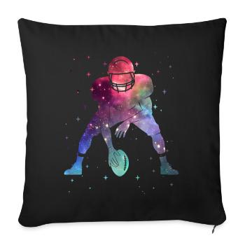 American Football Space Kids Boys Football - Sofa pillowcase 17,3'' x 17,3'' (45 x 45 cm) - black - Front