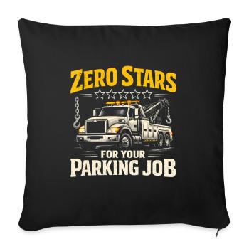 Zéro étoile pour le stationnement | Service de remorquage - Housse de coussin décorative 45 x 45 cm - noir - Devant
