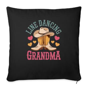 Line Dancing Grandma Line Dance Line Dancer Gift - Sofa pillowcase 17,3'' x 17,3'' (45 x 45 cm) - black - Front