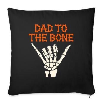 Papa d’Halloween à la main squelettique d’os Papa amusant - Housse de coussin décorative 45 x 45 cm - noir - Devant