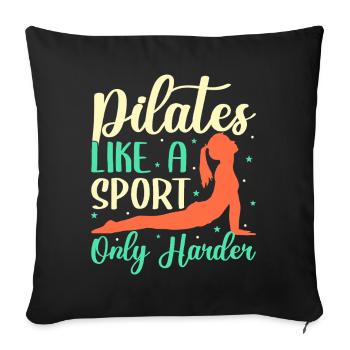 Yoga Pilates comme un sport Yoga drôle - Housse de coussin décorative 45 x 45 cm - noir - Devant
