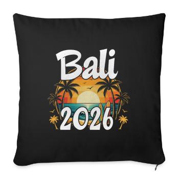 Bali 2026 - Housse de coussin décorative 45 x 45 cm - noir - Devant