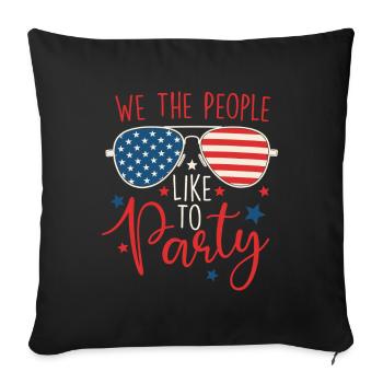 We The People Like To Party USA - Sofa pillowcase 17,3'' x 17,3'' (45 x 45 cm) - black - Front
