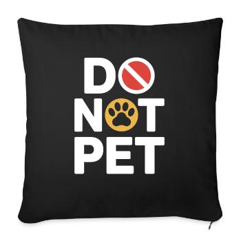 Ne caressez pas l’introverti à distance calme et antisocial - Housse de coussin décorative 45 x 45 cm - noir - Devant