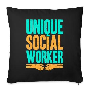 Social Worker Quote Unique Social Work - Sofa pillowcase 17,3'' x 17,3'' (45 x 45 cm) - black - Front