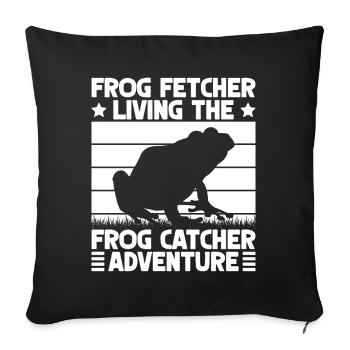 Le Catcheur de Grenouilles Vivant la Grenouille d’Aventure - Housse de coussin décorative 45 x 45 cm - noir - Devant