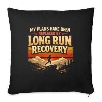 Plans cancelled | Long Run Recovery - Sofa pillowcase 17,3'' x 17,3'' (45 x 45 cm) - black - Front