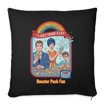 Not A Player I Just Trade A Lot Booster Pack Fun - Sofa pillowcase 17,3'' x 17,3'' (45 x 45 cm) - black - Front