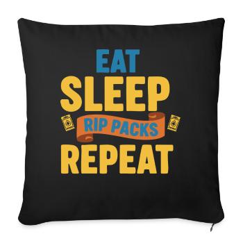 Eat Sleep Rip Packs Repeat Trading Card Collector - Sofa pillowcase 17,3'' x 17,3'' (45 x 45 cm) - black - Front