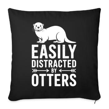 Otter Sayings Water Marten Funny Otter Gift - Sofa pillowcase 17,3'' x 17,3'' (45 x 45 cm) - black - Front