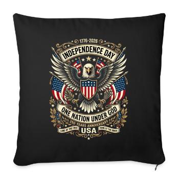 Independence Day Adler mit Flaggen - Sofakissenbezug 45 x 45 cm - Schwarz - Vorne