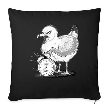 Seagull Alarm Clock Morning Grouch Funny - Sofa pillowcase 17,3'' x 17,3'' (45 x 45 cm) - black - Front