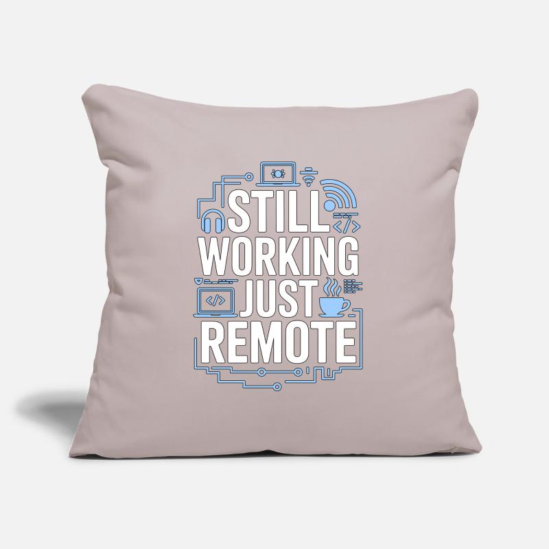 Remote Developer Still Working Remote Tech Worker Sofakissenbezug 45 x 45 cm