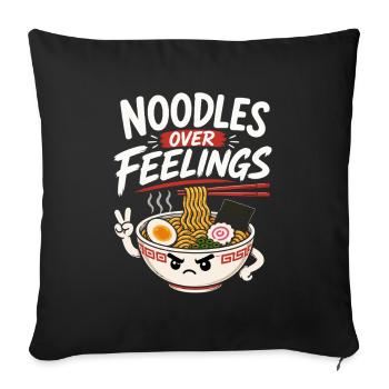 Anime Noodle Soup Japanese Ramen Motif - Sofa pillowcase 17,3'' x 17,3'' (45 x 45 cm) - black - Front