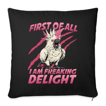 Porte-oiseaux pour perroquets cacatoès exotiques - Housse de coussin décorative 45 x 45 cm - noir - Devant