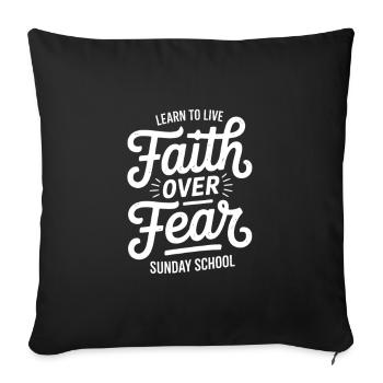 La foi avant la peur Tee de l’école du dimanche - Housse de coussin décorative 45 x 45 cm - noir - Devant