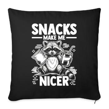 Les snacks de panda poubelle me rendent un raton laveur plus gentil - Housse de coussin décorative 45 x 45 cm - noir - Devant