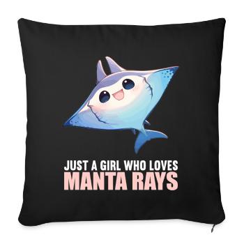 Rays Manta Rays - Sofa pillowcase 17,3'' x 17,3'' (45 x 45 cm) - black - Front