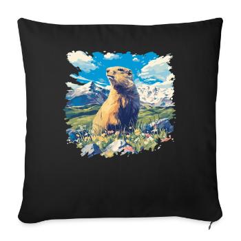 Marmottes Marmotte - Housse de coussin décorative 45 x 45 cm - noir - Devant