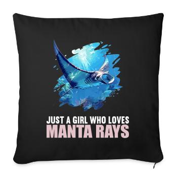 Rays Manta Rays - Sofa pillowcase 17,3'' x 17,3'' (45 x 45 cm) - black - Front