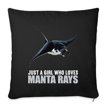 Rays Manta Rays - Sofa pillowcase 17,3'' x 17,3'' (45 x 45 cm) - black - Front