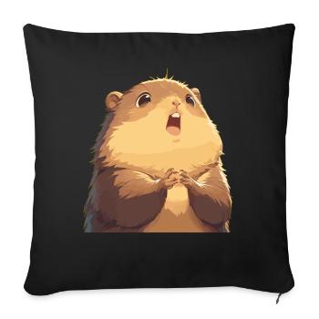Marmottes Marmotte - Housse de coussin décorative 45 x 45 cm - noir - Devant