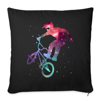 BMX Bike Space Boys Bike BMX Kids - Sofa pillowcase 17,3'' x 17,3'' (45 x 45 cm) - black - Front