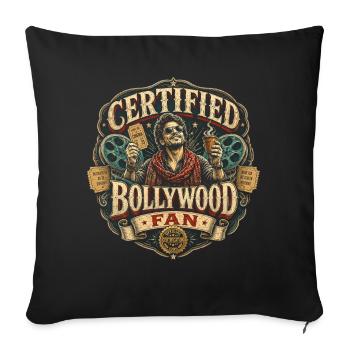 Fan certifié de Bollywood - Housse de coussin décorative 45 x 45 cm - noir - Devant
