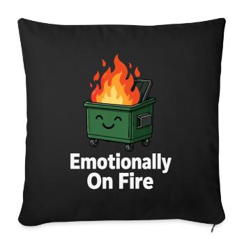 Emotional On Fire Funnier - Sofa pillowcase 17,3'' x 17,3'' (45 x 45 cm) - black - Front
