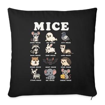  Mäuse Lustige Tierklassifikationsdiagramm Humor - Sofakissenbezug 45 x 45 cm - Schwarz - Vorne