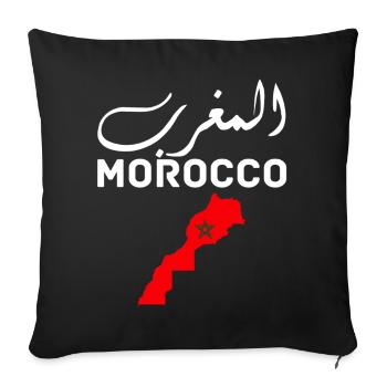 Morocco Graphic Funny Morocco Nation Flag Morocco - Housse de coussin décorative 45 x 45 cm - noir - Devant