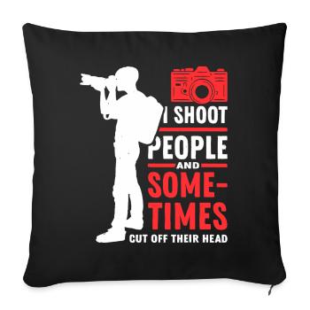 Fotoshooting Dark Humor T-Shirt - Sofakissenbezug 45 x 45 cm - Schwarz - Vorne