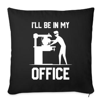 Ich bin in meinem Büro - Sofakissenbezug 45 x 45 cm - Schwarz - Vorne