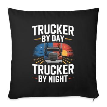 Chauffeur de camion Chauffeur professionnel Camionneur diesel - Housse de coussin décorative 45 x 45 cm - noir - Devant