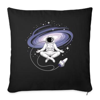 Astronaut Yoga T-Shirt – Space Meditation - Sofa pillowcase 17,3'' x 17,3'' (45 x 45 cm) - black - Front
