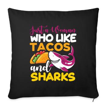 Mes potes tacos m’appellent papa, père, hommes. - Housse de coussin décorative 45 x 45 cm - noir - Devant