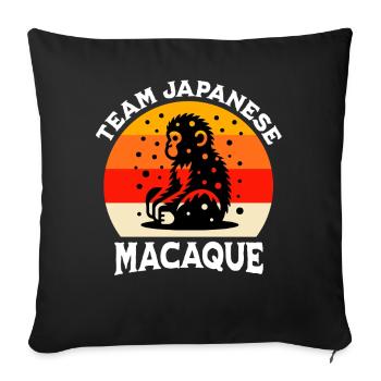 Team Japanese macaque - Sofa pillowcase 17,3'' x 17,3'' (45 x 45 cm) - black - Front