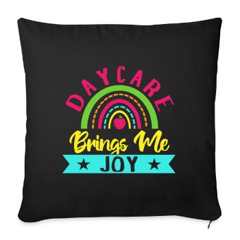 Maître de maternelle m’apporte de la joie Maître de maternelle - Housse de coussin décorative 45 x 45 cm - noir - Devant