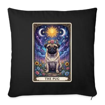 Illustration du Tarot Soleil-Lune Carlin - Housse de coussin décorative 45 x 45 cm - noir - Devant