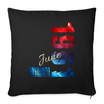 65e anniversaire Cadeau Millésime Juin Millésime 1961 - Housse de coussin décorative 45 x 45 cm - noir - Devant