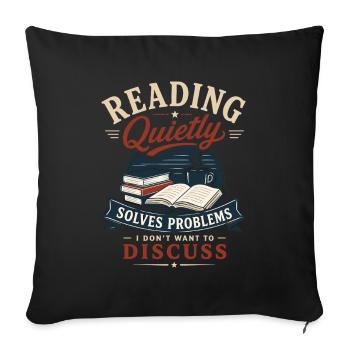 Bücherwurm Bookworm Lesen Bücherliebe Motiv - Sofakissenbezug 45 x 45 cm - Schwarz - Vorne