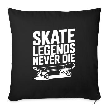 Les légendes du skate ne meurent jamais - Housse de coussin décorative 45 x 45 cm - noir - Devant