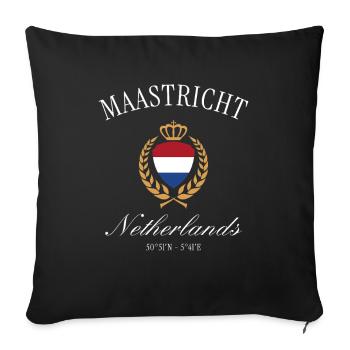 Maastricht Wappen Krone – Niederlande Reise Design - Sofakissenbezug 45 x 45 cm - Schwarz - Vorne