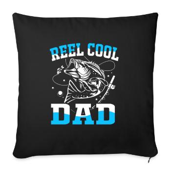 Trout Trout Pond Fishing Rod Angler Frogfish - Sofa pillowcase 17,3'' x 17,3'' (45 x 45 cm) - black - Front